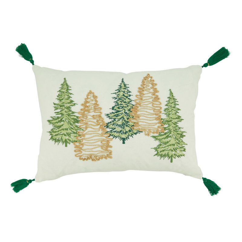 Merry Martinique Collection Tassels Cotton Throw Pillow, Polyester/Polyfill