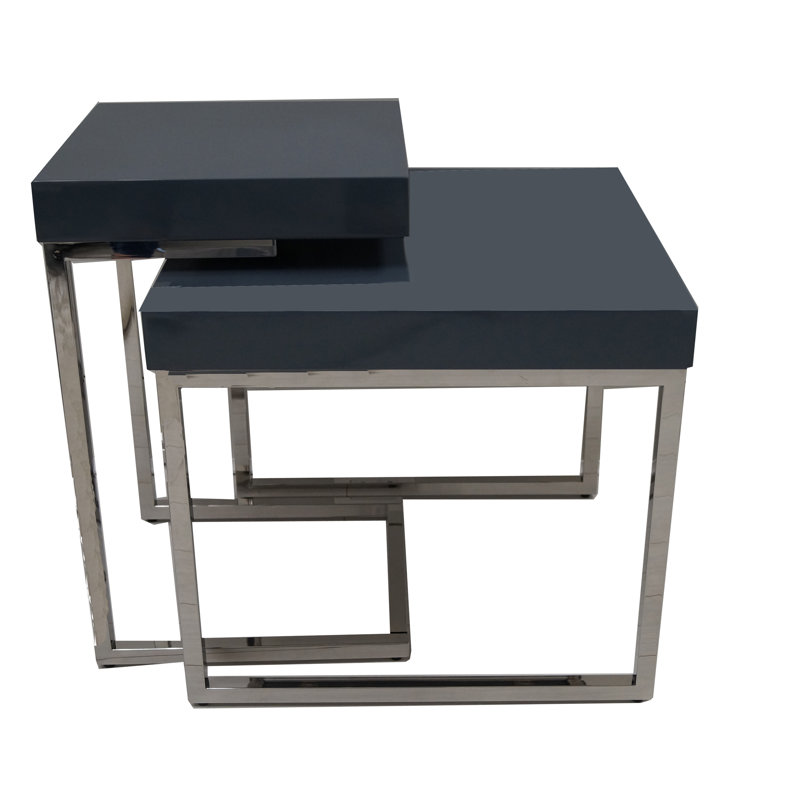 Ensemble de 2 tables gigognes Sherman Sled, gris