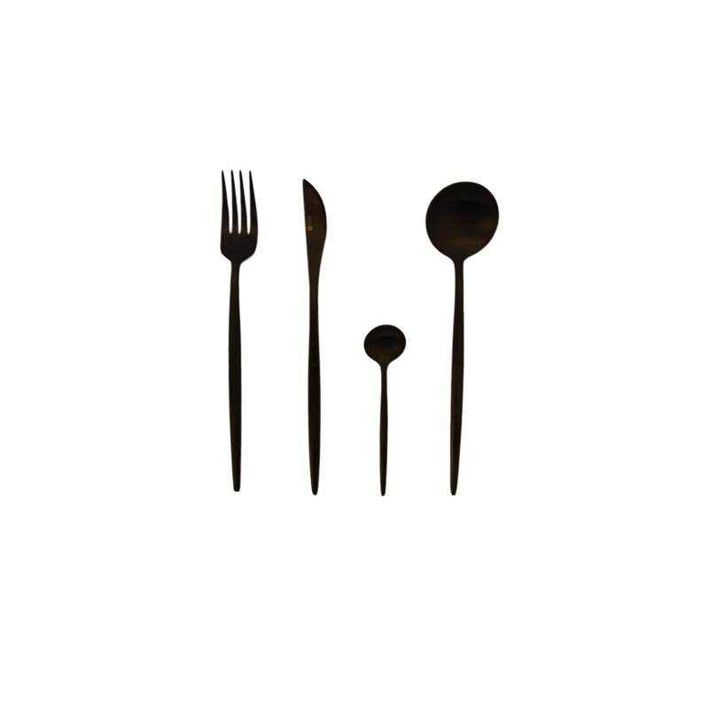 Rowlett 16 Piece 18/10 Stainless Steel Cutlery Set, Service for 4, Black