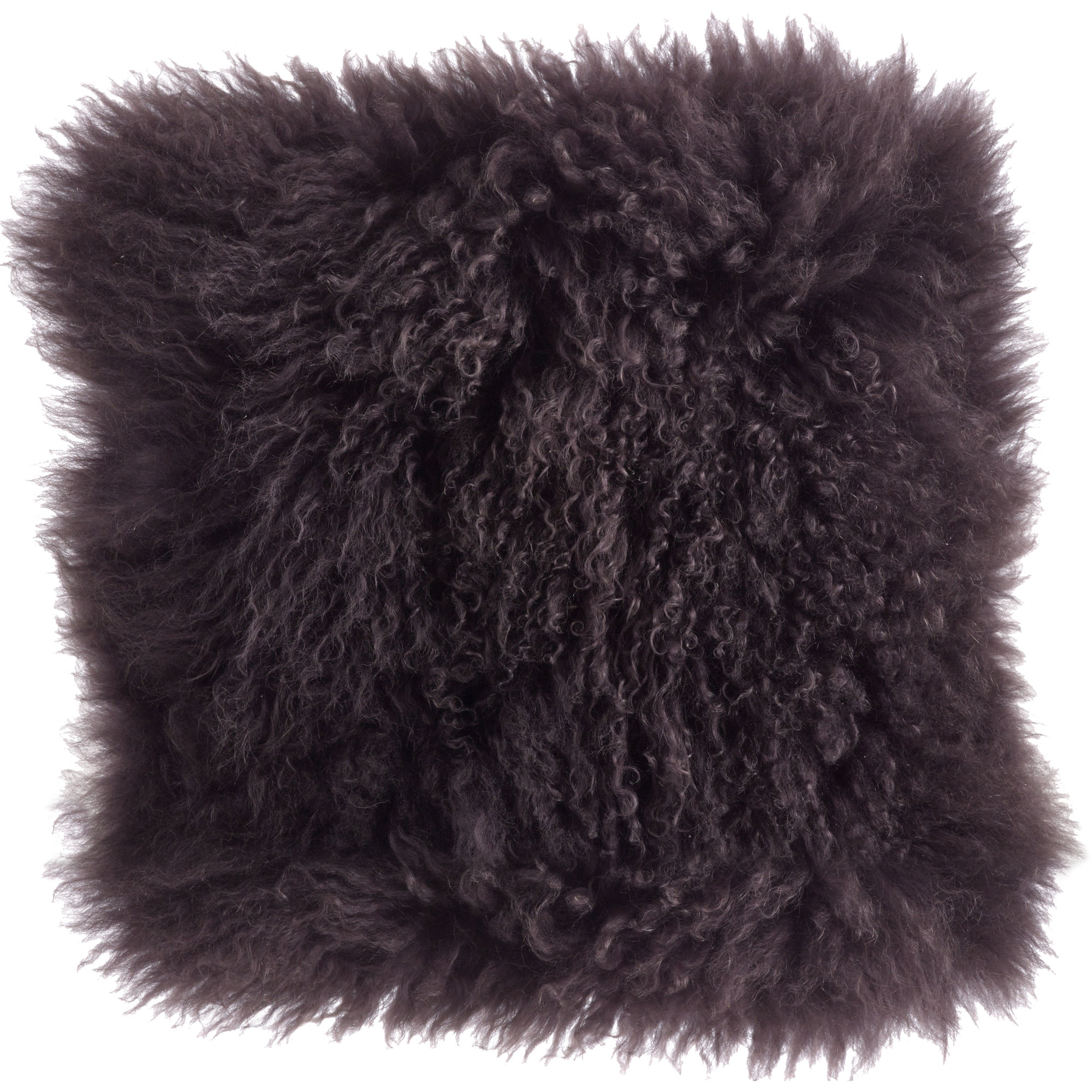 Iyana Wool Throw Pillow, Dark Gray, Square 20"