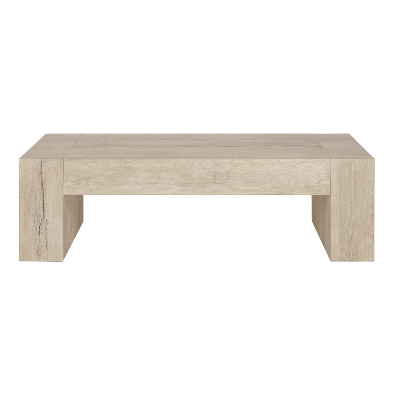 Meadow White Rectangular Cracked Oak Coffee Table