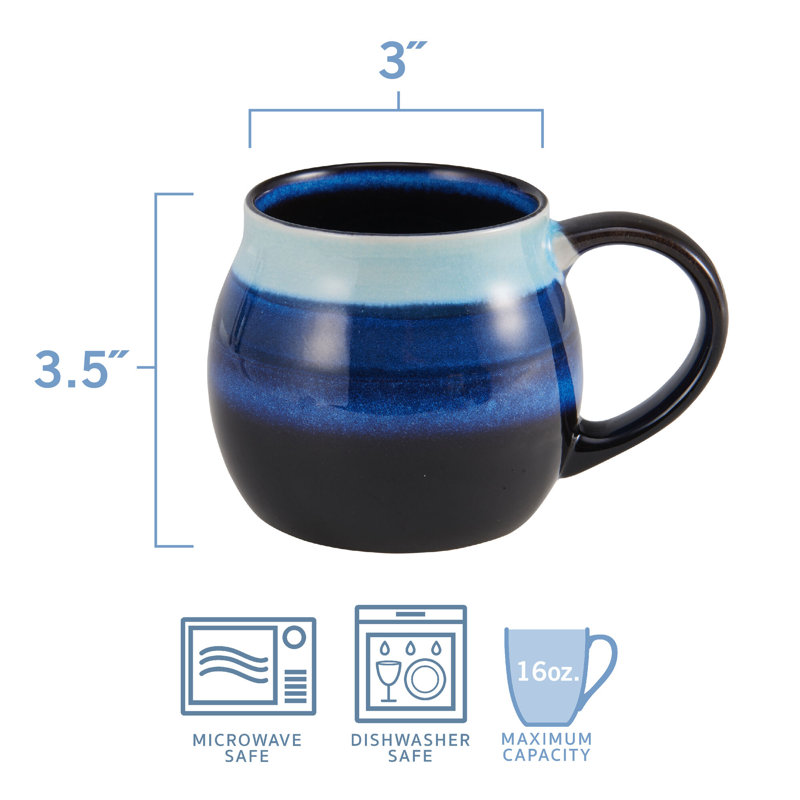 Pfaltzgraff Glossy Brushed Reactive 15 oz. Stoneware Mugs