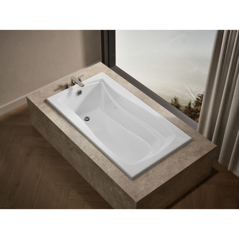 Mariposa 66" x 37" Drop in Soaking Acrylic Bathtub, White