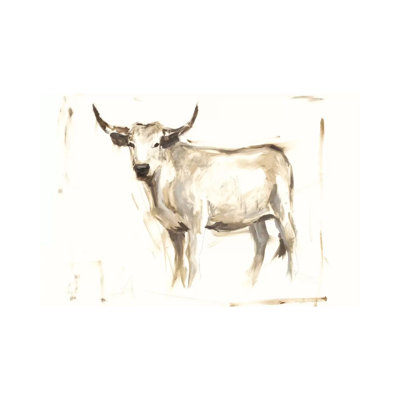 White Cattle II by Ethan Harper - Wrapped Canvas Panoramic Painting