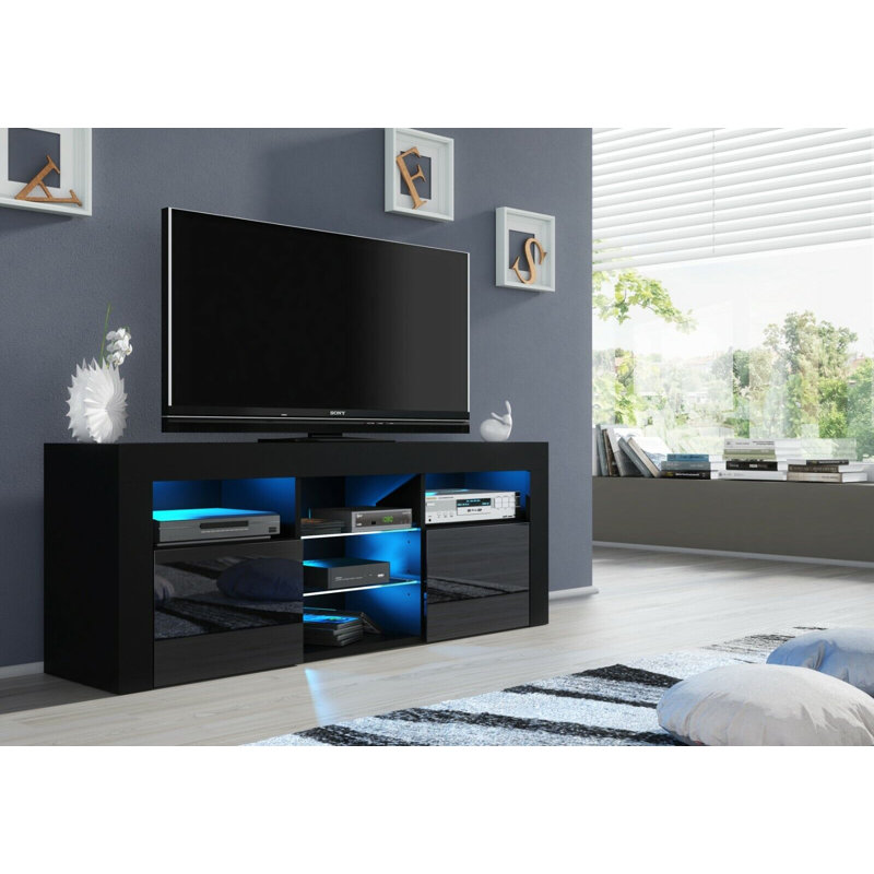 Annagrove Unfinished TV Stand for TVs up to 65", Black