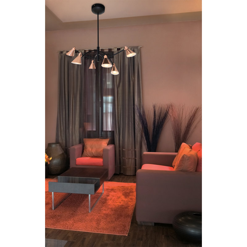 Trevon 6 - Light Copper LED Kitchen Island Pendant
