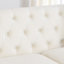 Velours beige 3 + - Coussins en mousse de base en bois massif et garniture cloutée exquise