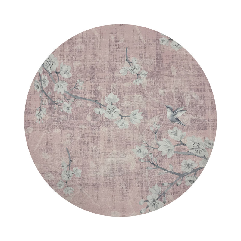 Blossom Fantasia Pebble 16" Vinyl Placemat, Soft Pink