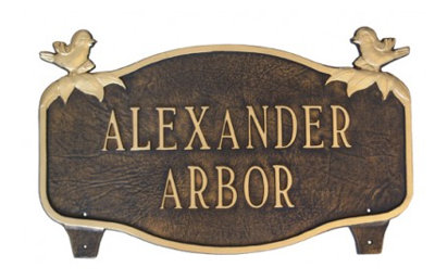 Plaque d'adresse mésange avec piquets de pelouse