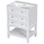 Meuble-lavabo 24 po avec lavabo, armoire de rangement avec tiroir et tablette ouverte, cadre en bois massif