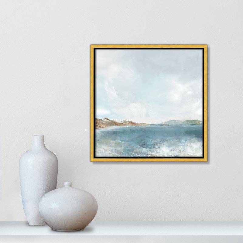 Echoes in Blue Print par PI Studio, Flotteur doré, H 13,5 po x l 13,5 po