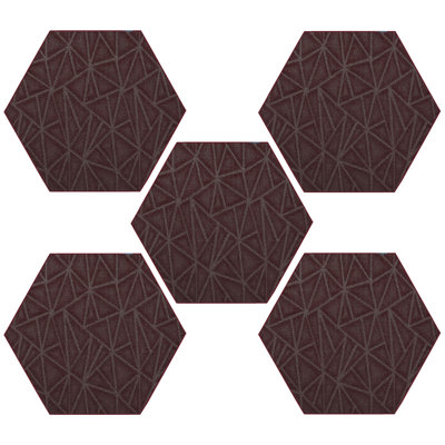 Larrica Geometric Machine Tufted Nylon Indoor / Outdoor Area Rug in Burgundy Set