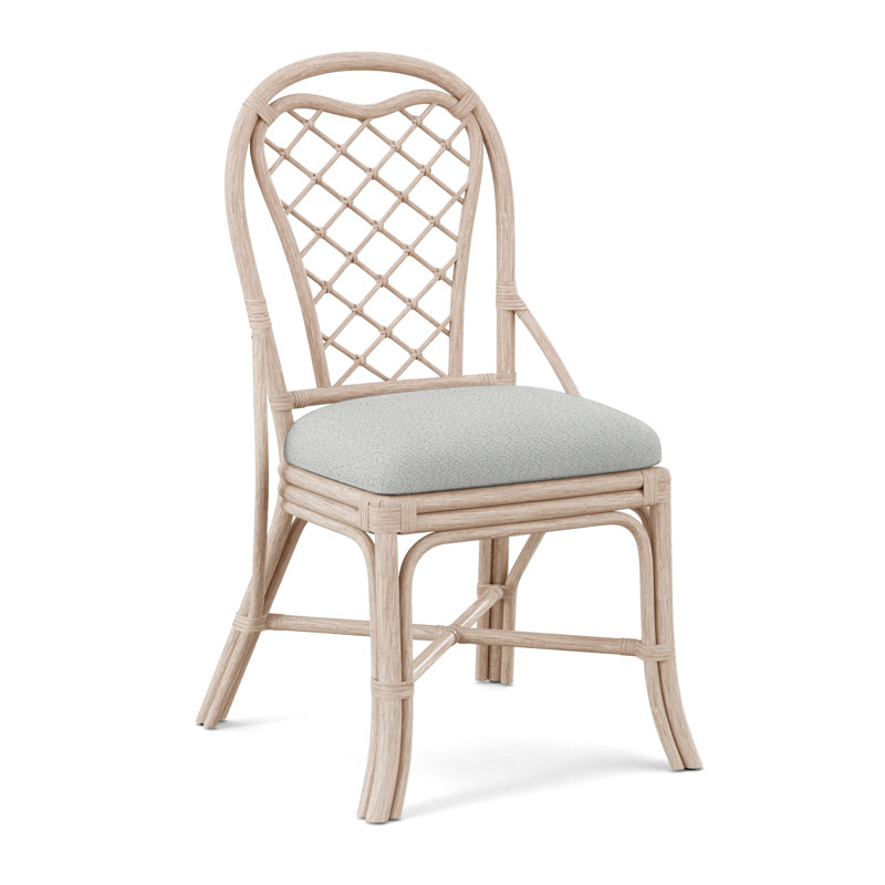 Trellis Back Side Dining Chair, Bisque, Basic Blue; 0317-63