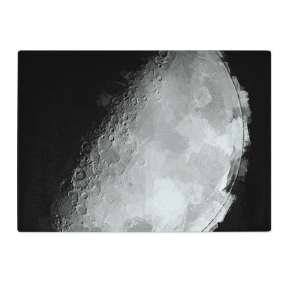 Tempered Glass the Moons North Pole in Abstract Chopping Board