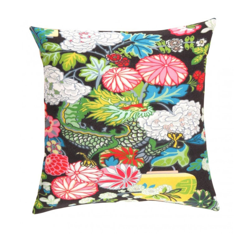 Turkish Fine Silk Style Pillow in Light Pink/Beige/Black/Yellow, White/Red/Olive, 16" H x 16" W