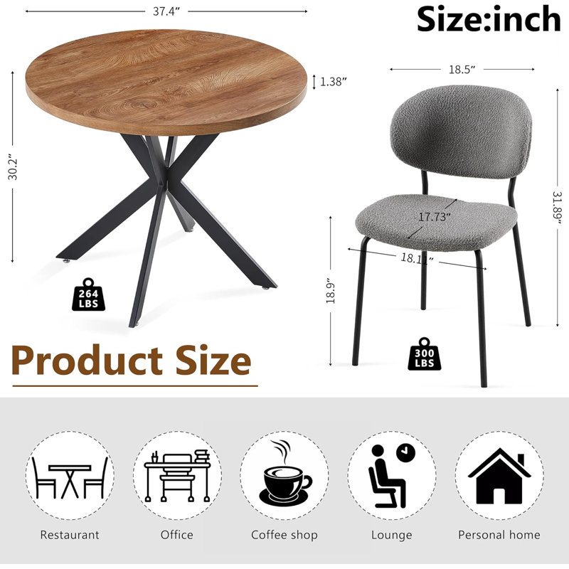 Halina 4 Seat Dining Table Set, Gray