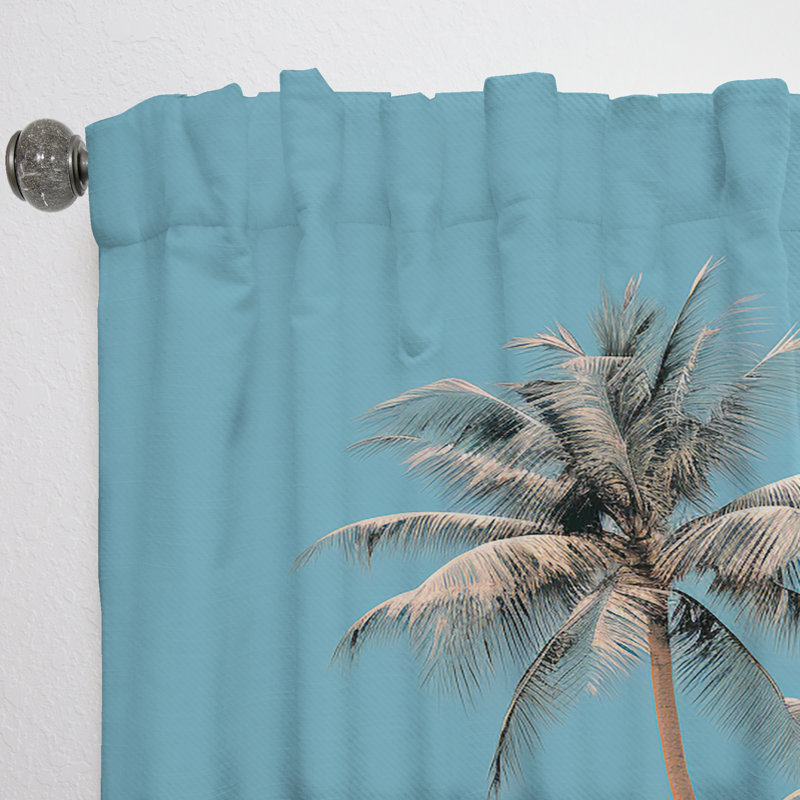 Aristodemos Deserted Island Pearl Paradise serenity - Traditional Curtain - Velvet Room Darkening - 1 panel, 52" W x 84" L