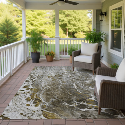 Tapis abstrait lavable à la machine intérieur / extérieur ACN2730