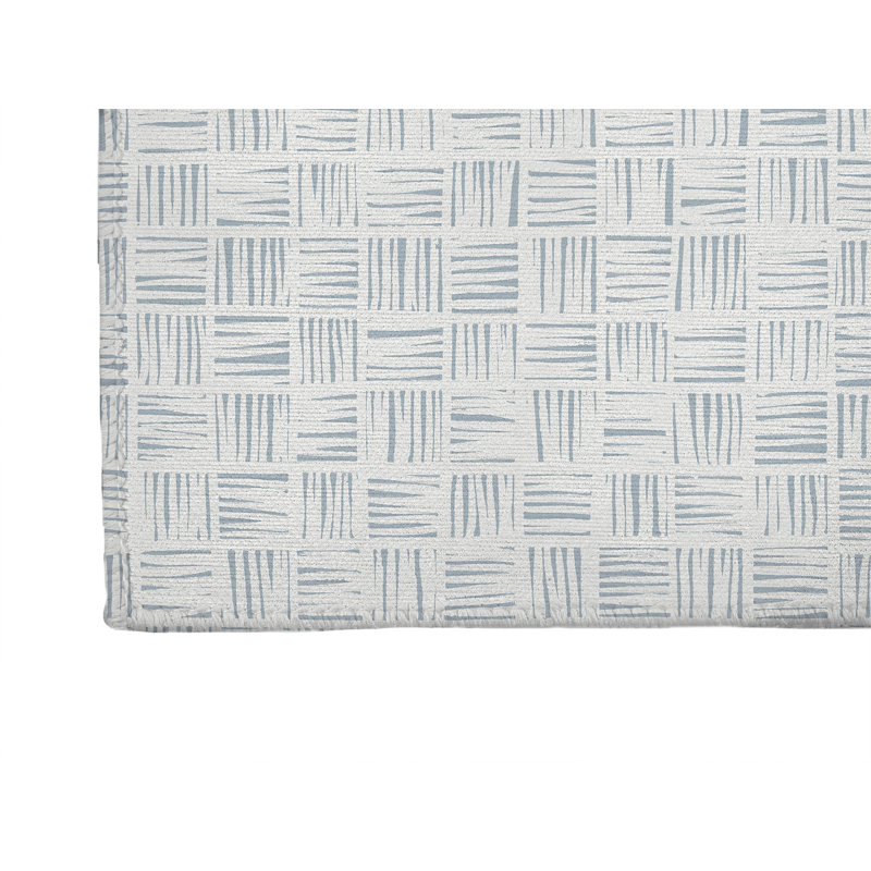 Tapis de cuisine anti-dérapant Lash, Bleu ardoise, Rectangulaire 2 pi x 3 pi
