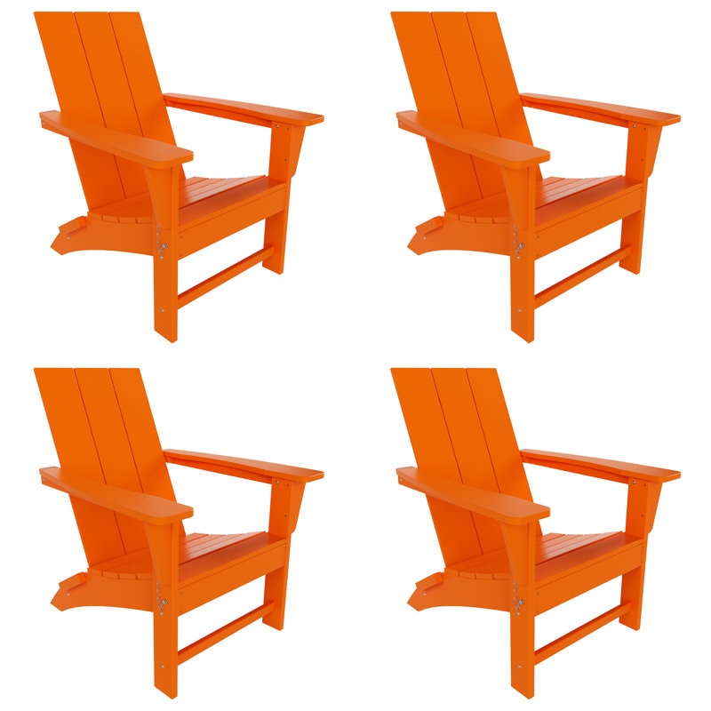 Joubert Foldable Outdoor Adirondack Set, Orange
