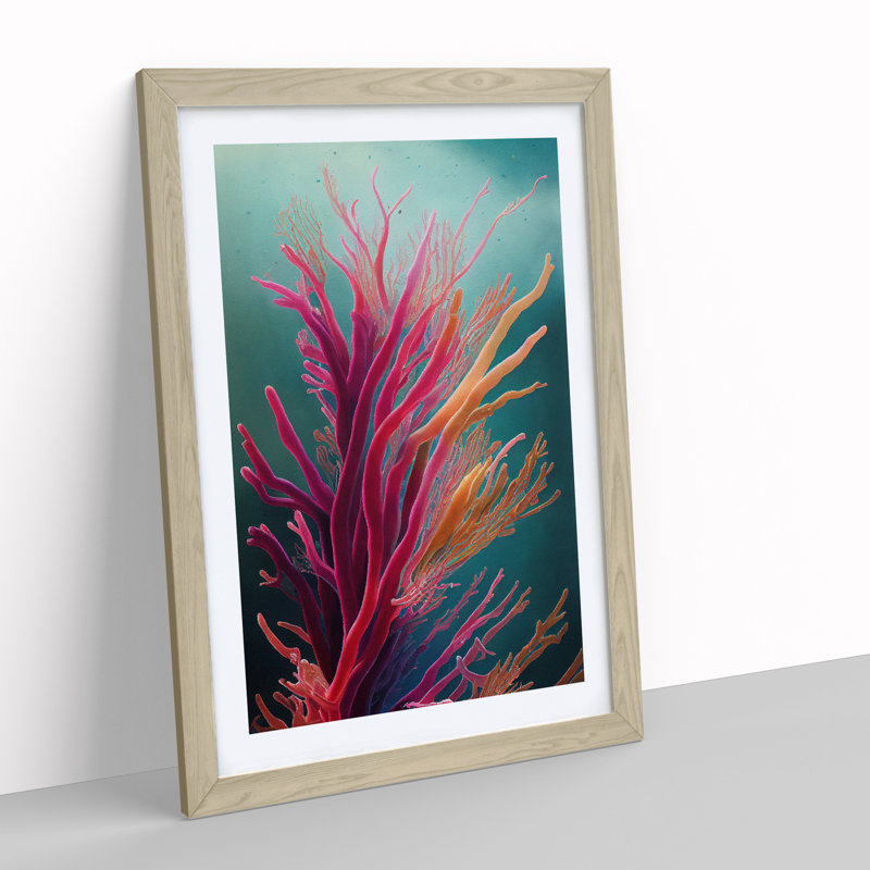 Fascinating Coral Reef - Single Picture Frame Painting, Oak, 64cm H x 46cm W x 2cm D