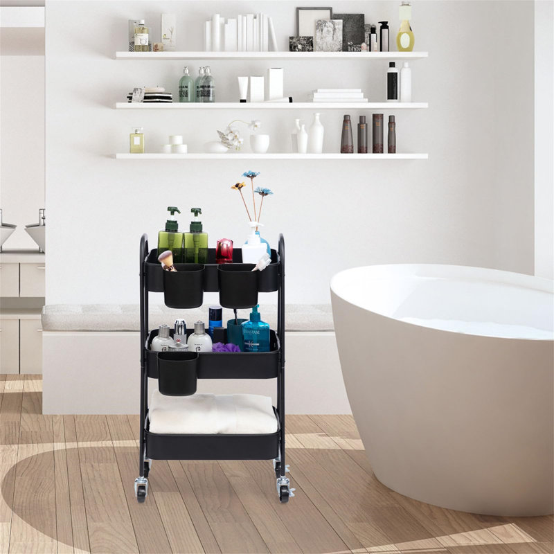 Kellswater 93.98cm W Cart with Wheels, Black