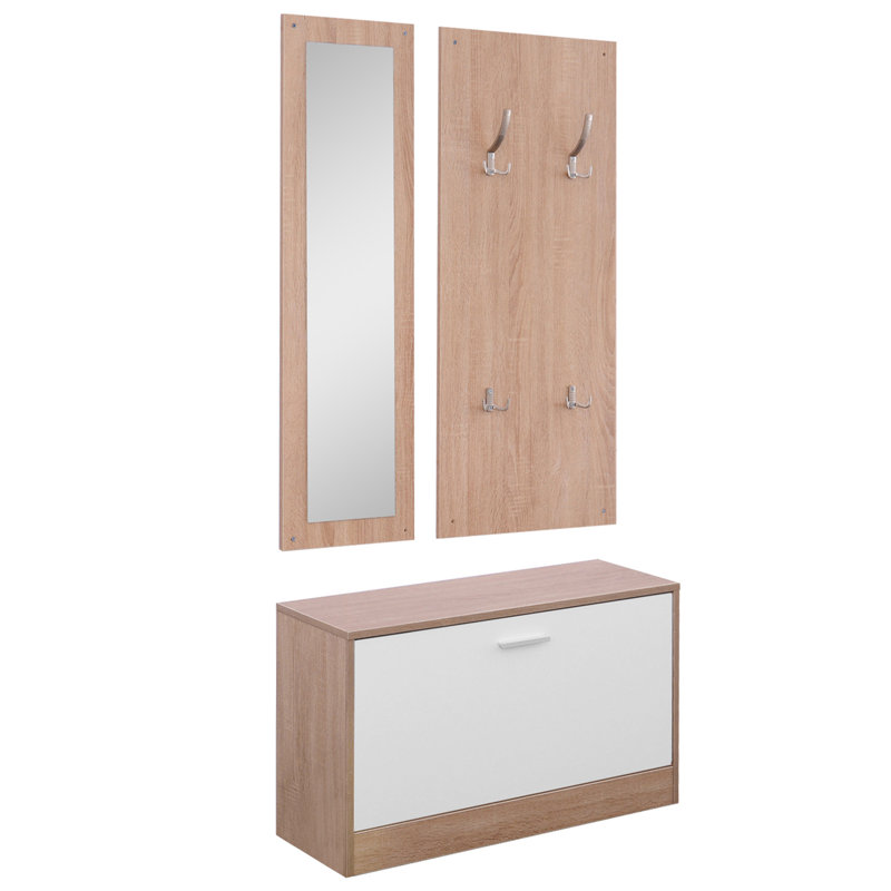 Hall Tree with Shoe Storage, Brown