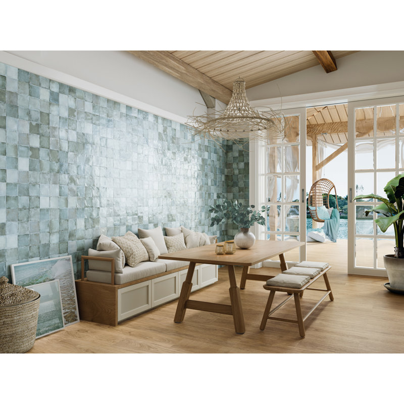 Carreau de céramique l 4 po x L 4 po Edisto, Bleu ardoise