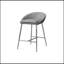 Tabouret de bar contemporain et moderne, ensemble de 2, hauteur comptoir, cuisine, métal chromé, tissu gris