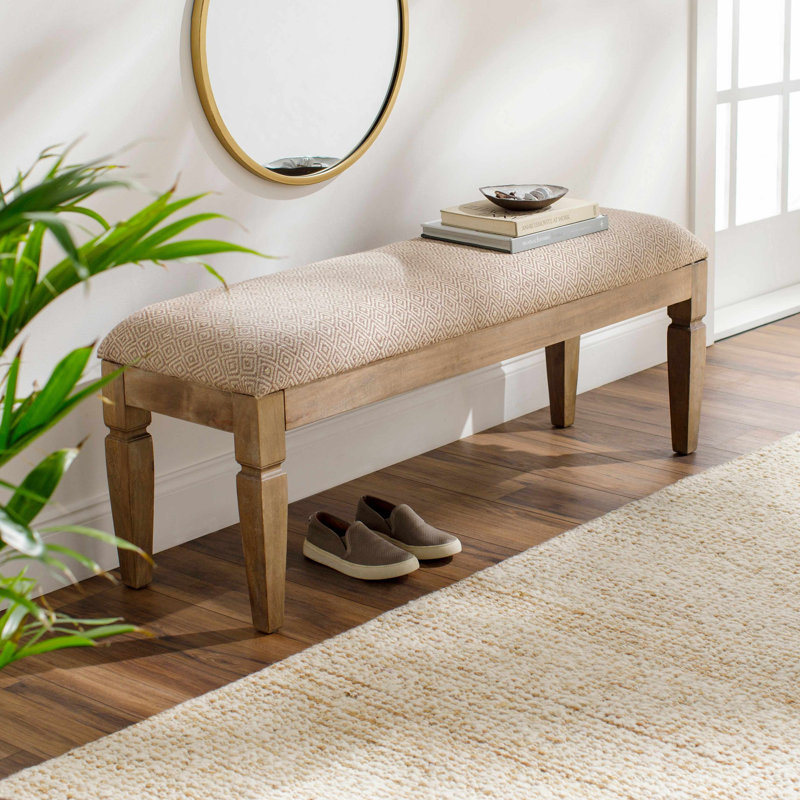 Abimelec Cotton Blend Upholstered Bench