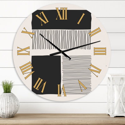 Minimal Geometric Lines and Squares VII - Modern wall clock