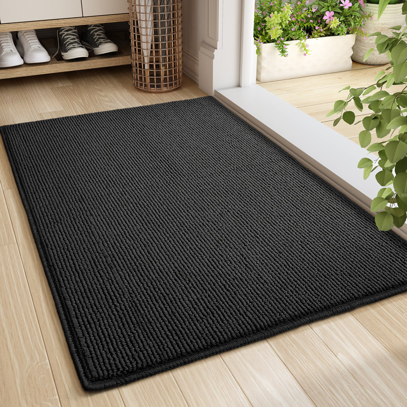 Paillasson extérieur antidérapant Spanos, Black, 27.5" W x 59" L
