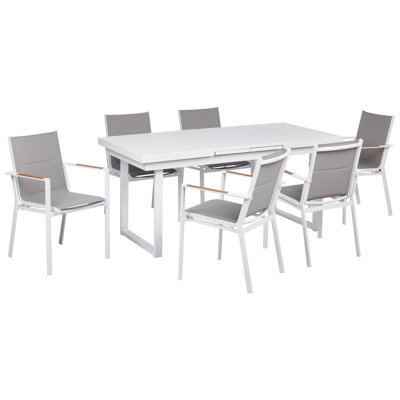 Nazeef 6 - Person Patio Dining Set with Extendable Rectangular Table