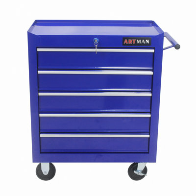 5 Drawer Tool Chest, Tool Storage Cabinet For Garage Storage With 4 Wheels And Locking System