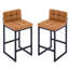 Tabouret de comptoir rembourré à dossier bas avec structure en métal épaissie pour îlot de cuisine-92115244-92115245-91899110
