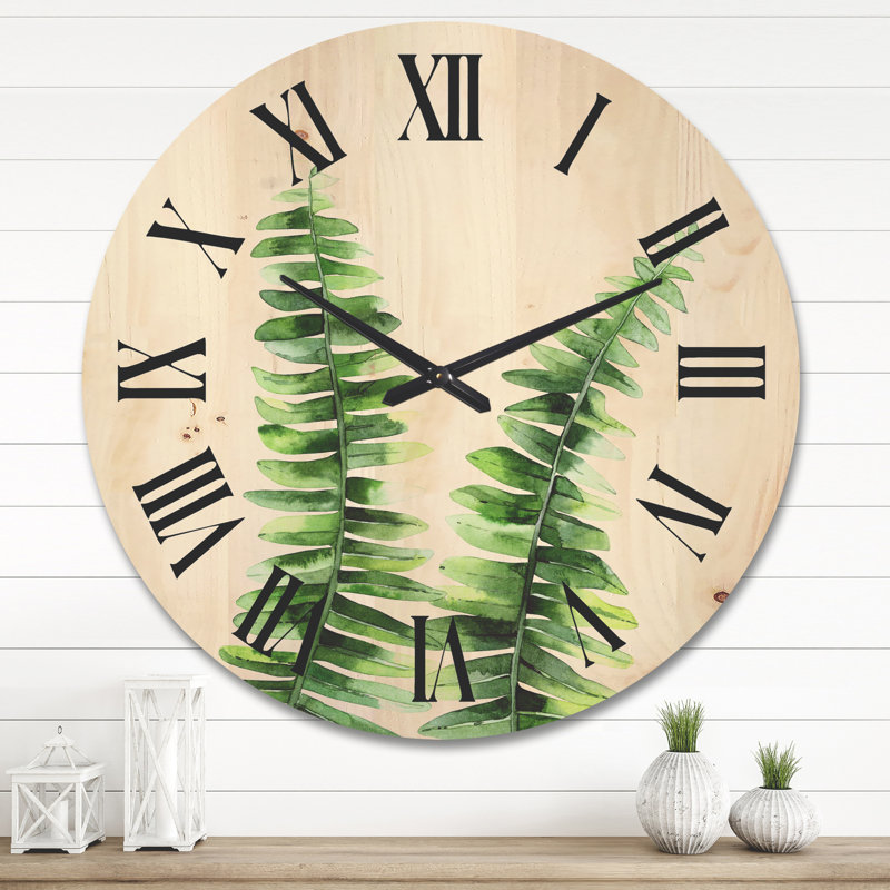 Horloge murale en bois Fern, Grand