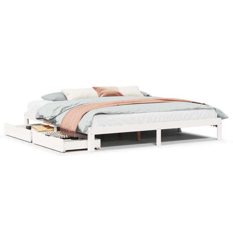 Storage Bed, White, Super King (6')