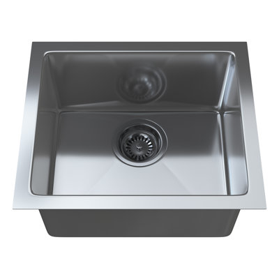 Cantrio KSS-1513-1 15 inch 18-Gauge 304 Stainless Steel Undermount Kitchen Sink