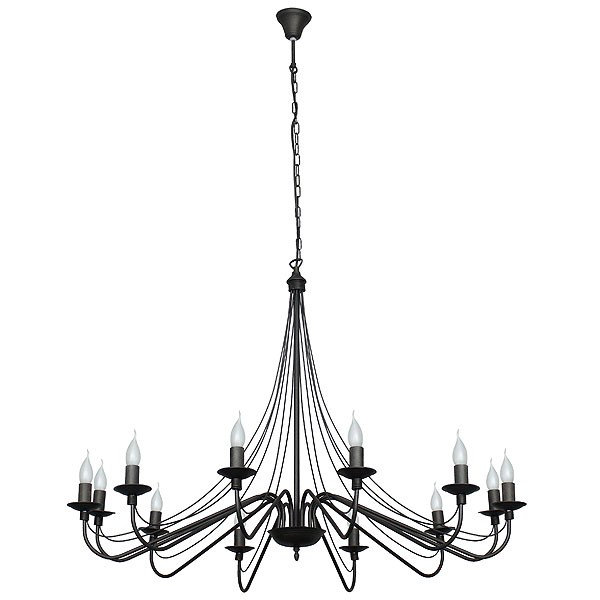 Pinckneyville 12 - Light Candle Style Chandelier, Black