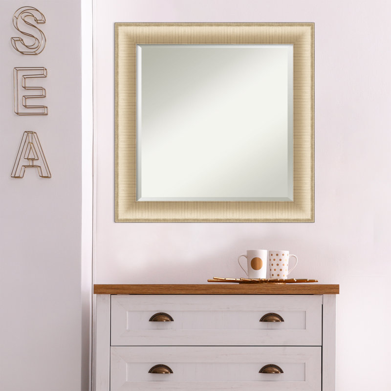Flat Wall Mirror, Brushed Gold, 24.75" x 24.75"