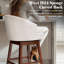 Tabouret de bar pivotant en similicuir 31,9 po, blanc-163923962