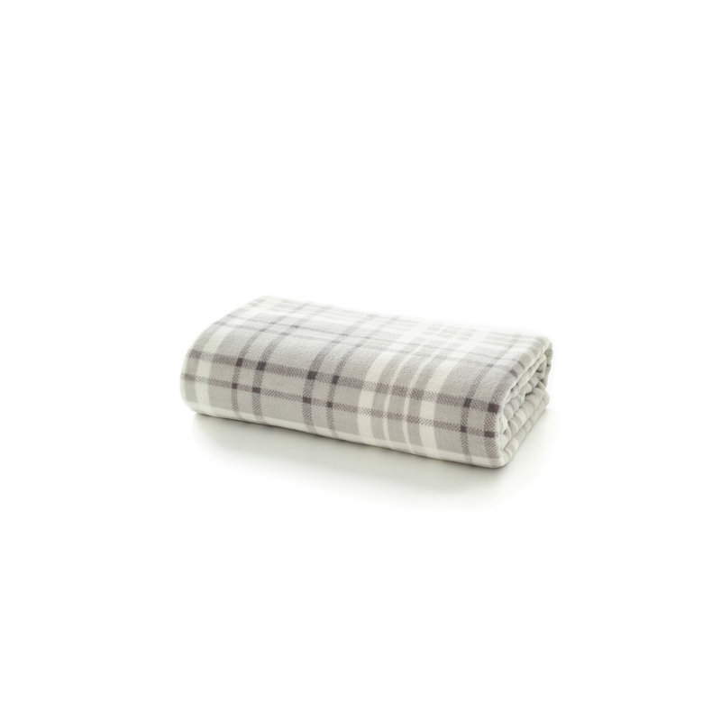 Deyongs 1846 Snuggle Soft Check Fleece Throw, Grey