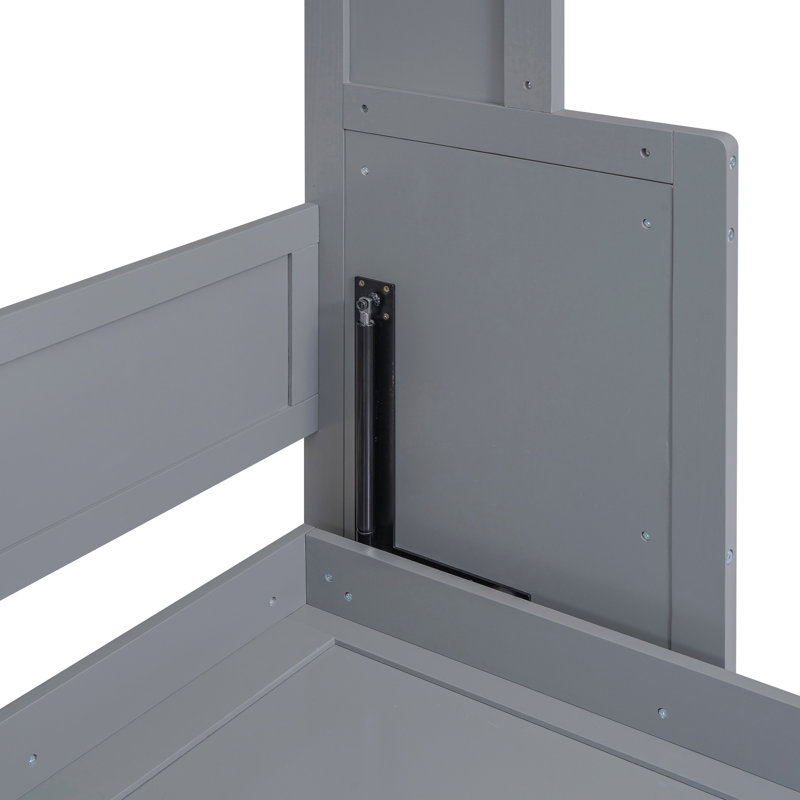 Grand lit escamotable avec tablette, Gris