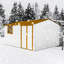 Abri de jardin en métal 12 pi x 10 pi blanc et jaune avec fenêtre