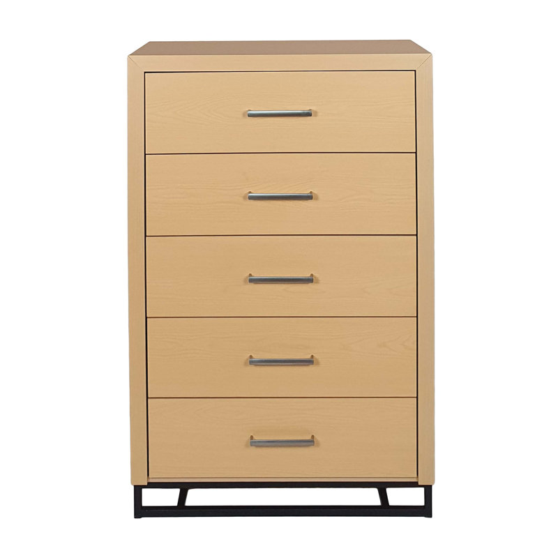 Commode 5 tiroirs 31,25 po Emilyanne, Noyer / noir