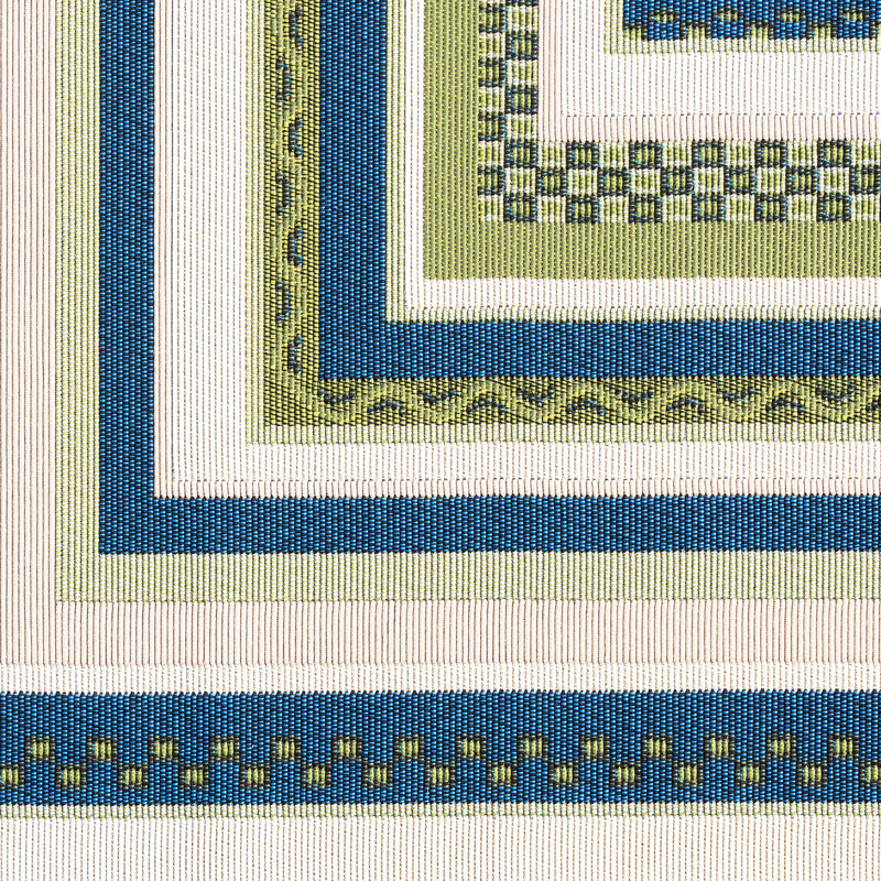 Tintah Border Indoor / Outdoor Area Rug for Patios, Entryway, Deck or Porch - Green, Rectangle 8'10" x 12'2"