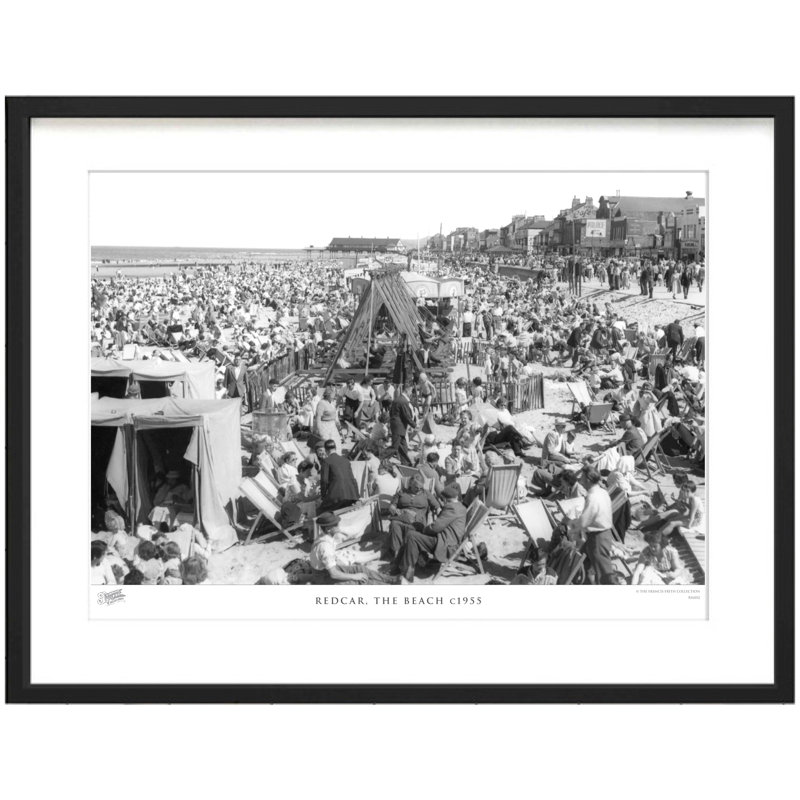 Redcar, The Beach C1955 - Single Picture Frame Print, 60cm H x 80cm W x 2.3cm D