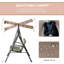 Balancelle d'extérieur 3 places avec coussin amovible Outsunny