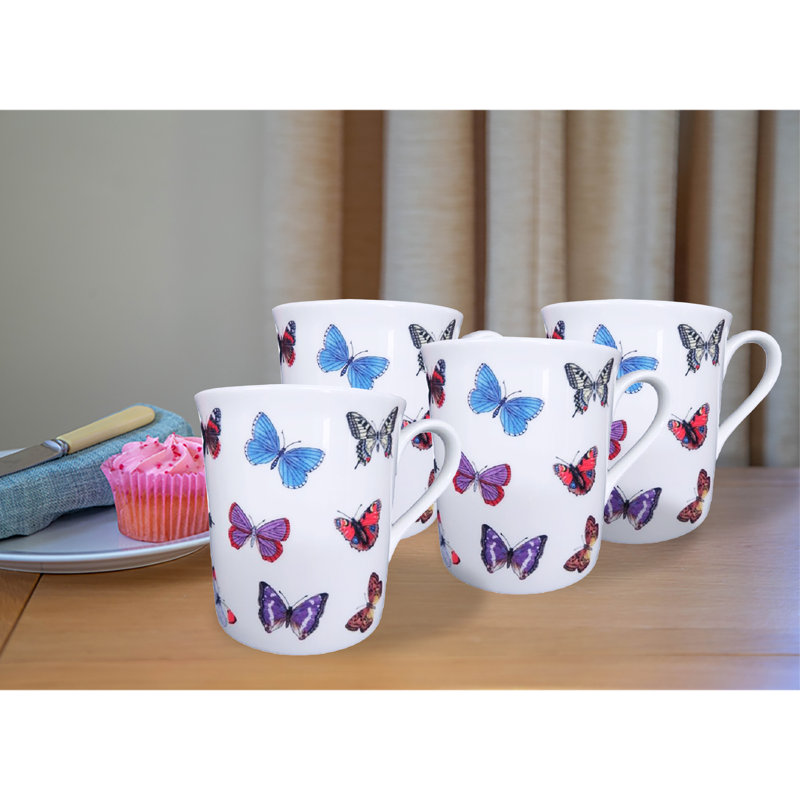 Spinella Bright Butterfly Bone China Mug