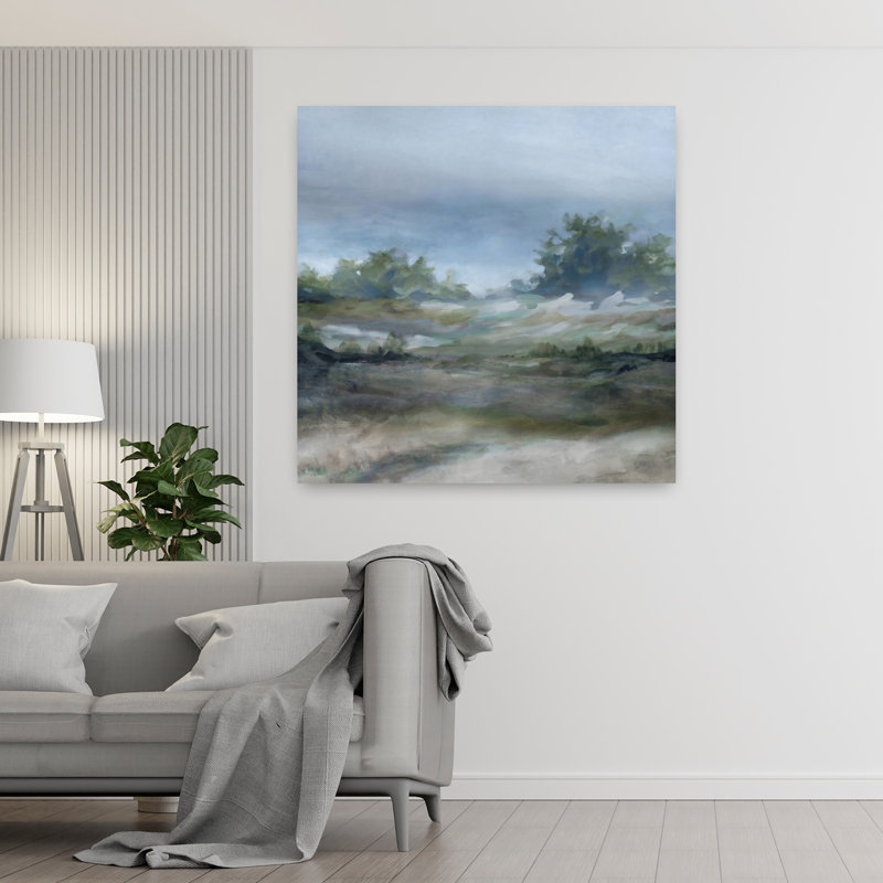 Art contemporain paysage naturel, H 48 po x l 48 po
